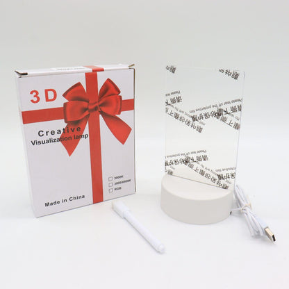 Світильник дошка для нотаток + маркер від USB, (15х10 см) LAMP 3D / Світлодіодний нічник планер для записів