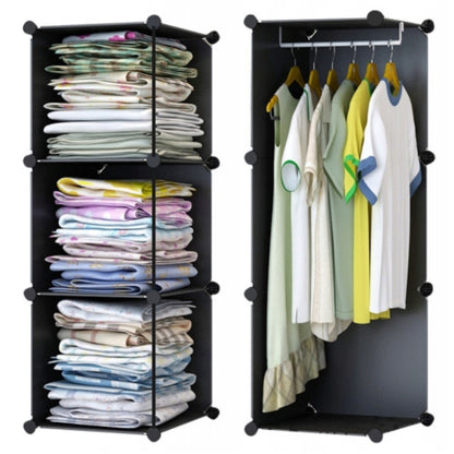 Платтяна шафа з пластику на 15 секцій, 165х110х37 см / Багатофункціональна шафа для одягу та взуття