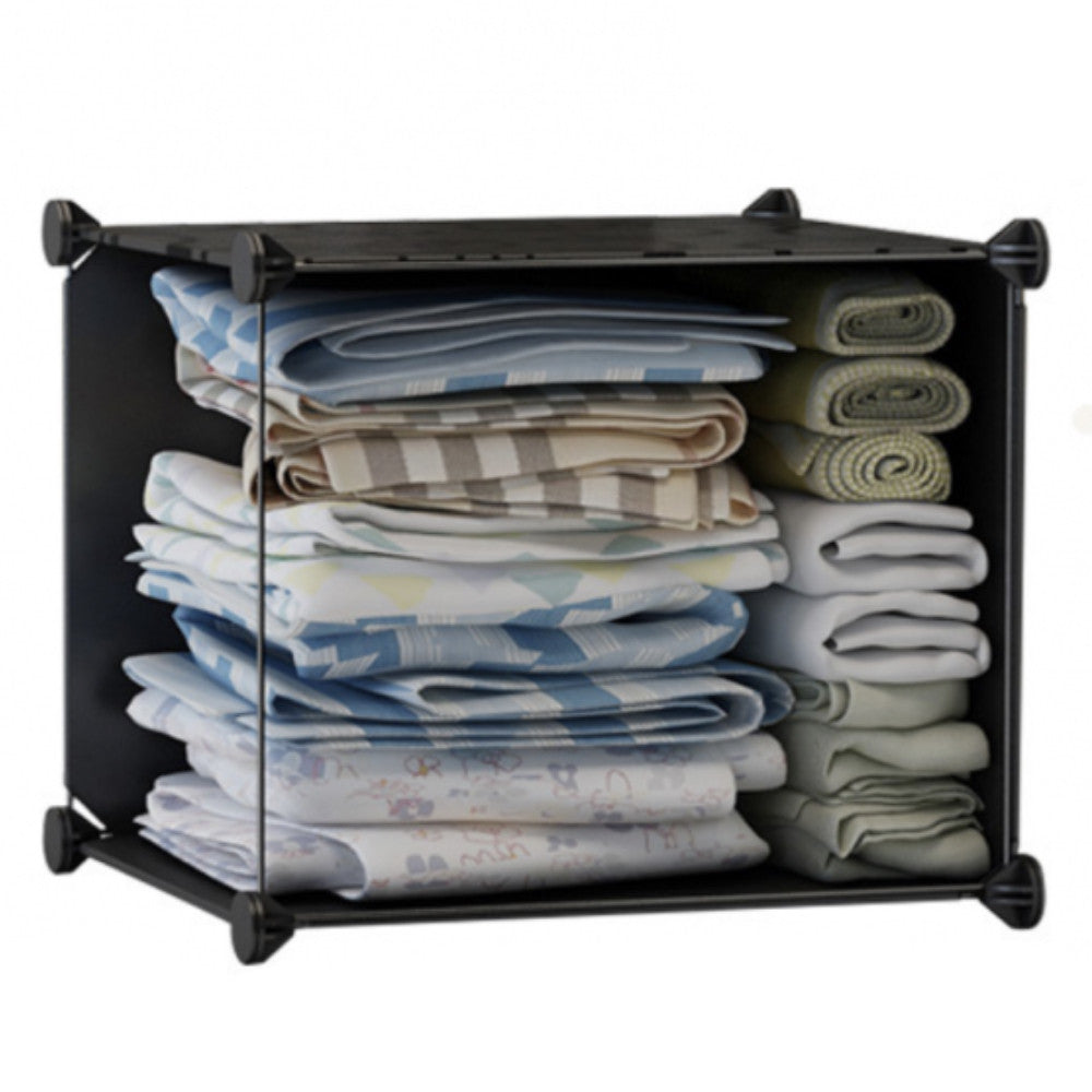 Платтяна шафа з пластику на 15 секцій, 165х110х37 см / Багатофункціональна шафа для одягу та взуття