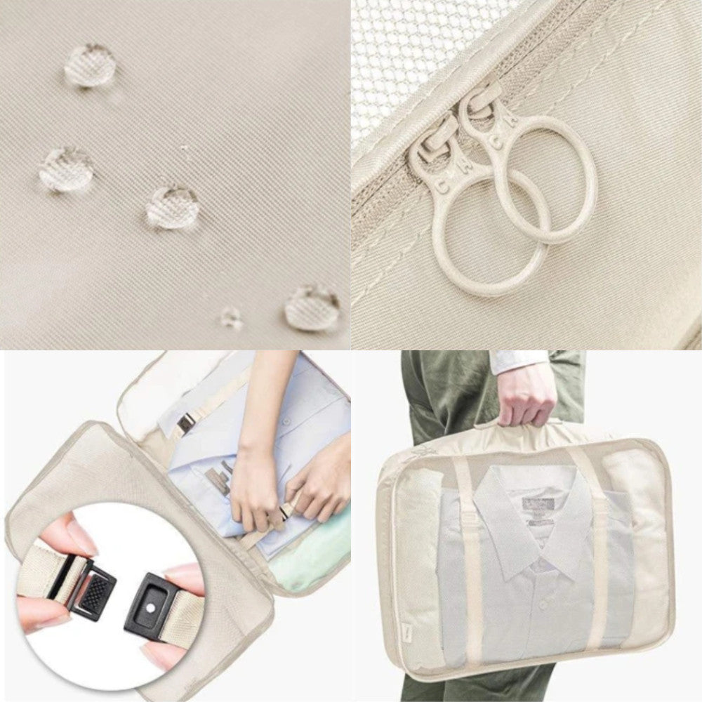 Набір дорожніх органайзерів 8 шт, Біжовий / Дорожній набір органайзерів / Органайзери для подорожей