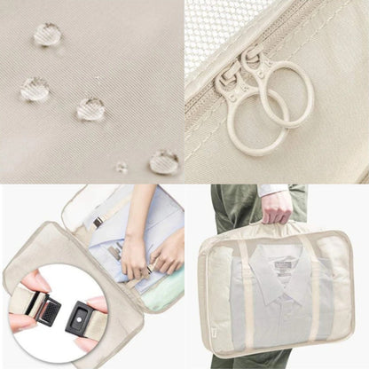 Набір дорожніх органайзерів 8 шт, Біжовий / Дорожній набір органайзерів / Органайзери для подорожей