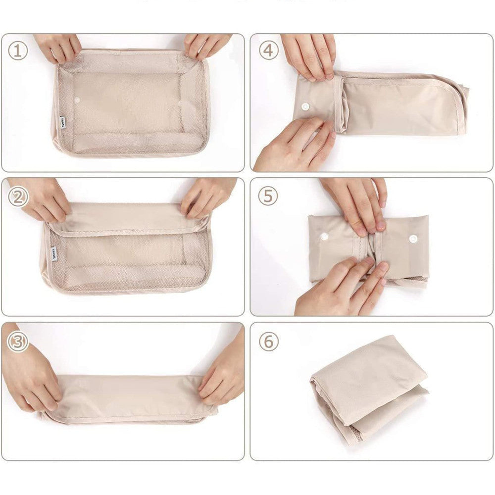 Набір дорожніх органайзерів 8 шт, Біжовий / Дорожній набір органайзерів / Органайзери для подорожей