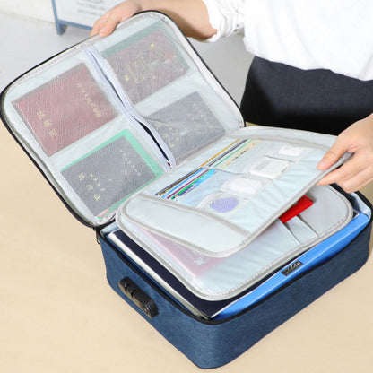 Дорожня сумка органайзер для зберігання документів 37х10,5х27 см, з кодовим замком, Home Cleaning, Синя