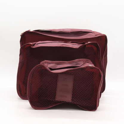 Набір дорожніх органайзерів 6шт Secret Pouch, Бордовий / Органайзери для подорожей