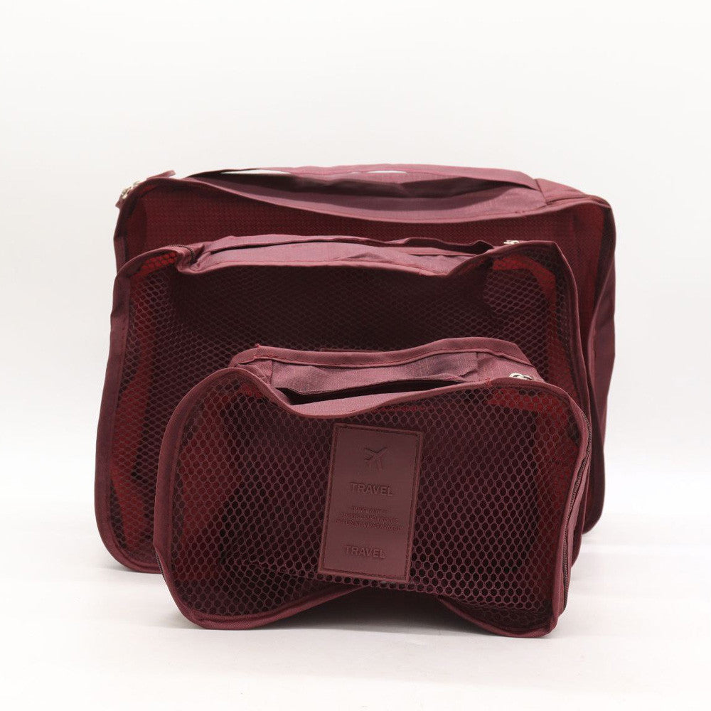 Набір дорожніх органайзерів 6шт Secret Pouch, Бордовий / Органайзери для подорожей