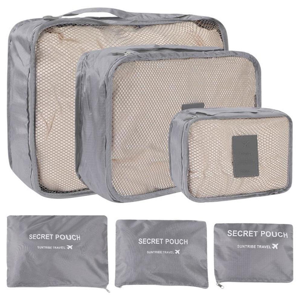 Набір дорожніх органайзерів 6шт Secret Pouch, Сірий / Органайзери для подорожей