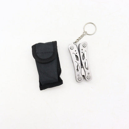 Мультитул туристичний 10в1 з чохлом / Багатофункціональні плоскогубці складні / Брелок-мультитул