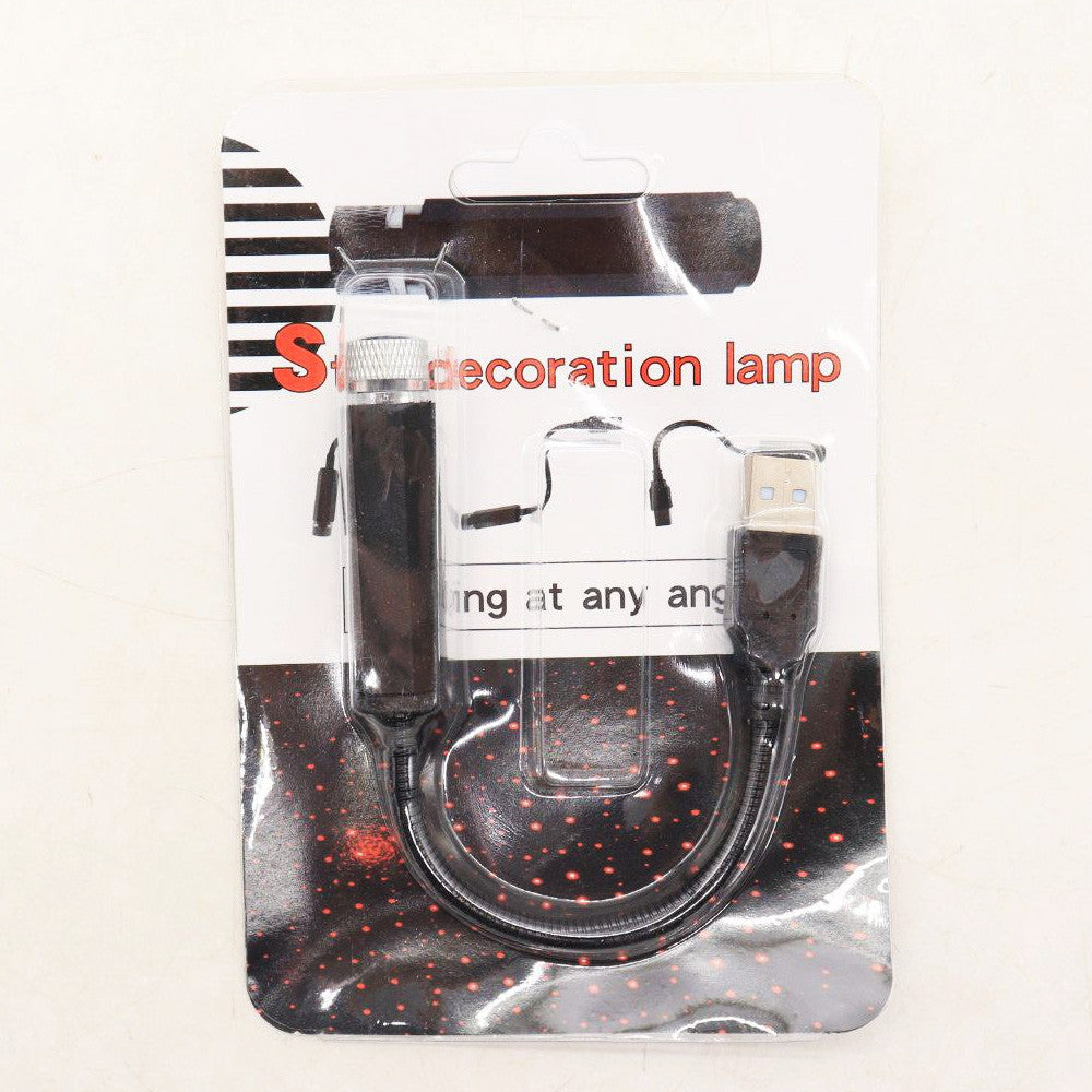 Лазерний проектор в машину від USB, STAR DL190 / Міні підсвічування для салону авто / Червоне зоряне небо в авто