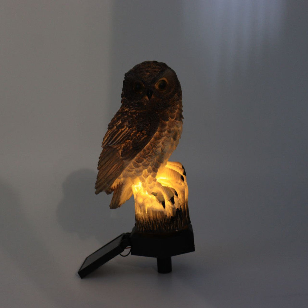 Садовий ліхтар на сонячних батареях "Сова", Коричневий / Газонний світильник / Вуличний ліхтар