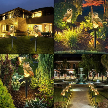 Садовий ліхтар на сонячних батареях "Сова", Коричневий / Газонний світильник / Вуличний ліхтар