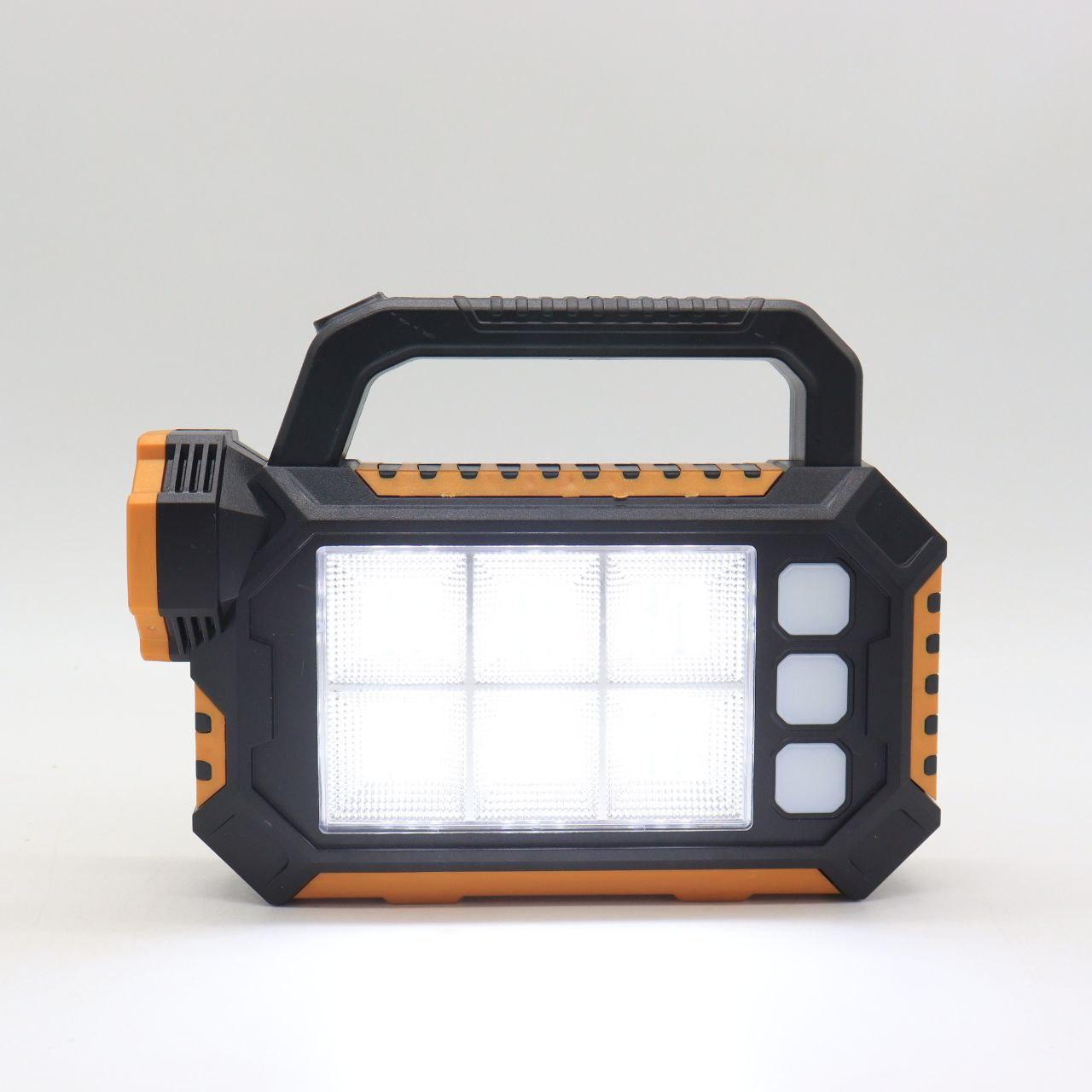 Ручний світлодіодний ліхтар-прожектор із сонячною панеллю та повербанком 2800мАч, 7+54 SMD, HS-8029-1-A