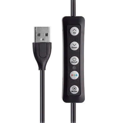 Кільцева лампа RGB, 33см, з тримачем для телефону MJ33 / Різнокольорова лампа кільце / LED лампа для фото