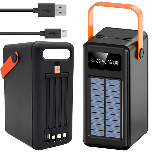 Потужний повербанк 180000 мАг із сонячною панеллю, 4 USB, JS-641CX / Портативний зарядник Power Bank