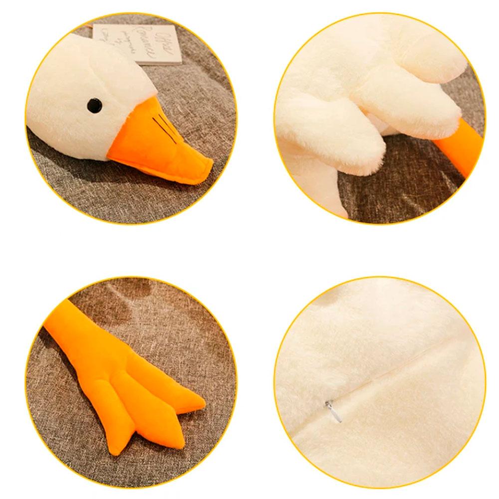 Плюшева іграшка Гусак 110 см, EL-2117-4, Білий / Подушка обіймашка качка / Іграшковий м'який довгий гусак