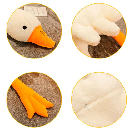 Плюшева іграшка Гусак 110 см, EL-2117-4, Білий / Подушка обіймашка качка / Іграшковий м'який довгий гусак