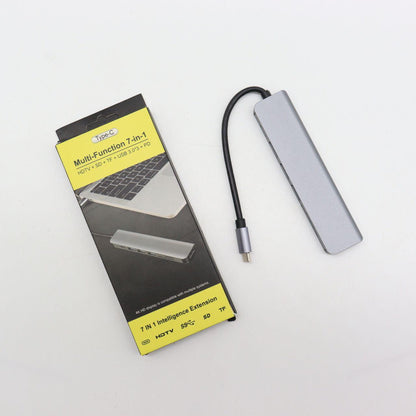 USB хаб 7в1, Type-C to HDMI+SD+TF+3хUSB +PD / Мультифункціональний юсб хаб / Розгалужувач USB