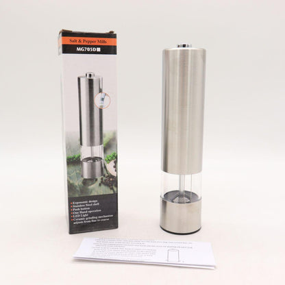 Електричний млин для спецій NJ-519 / Електромлин для солі, перцю на батарейках / Електросільниця