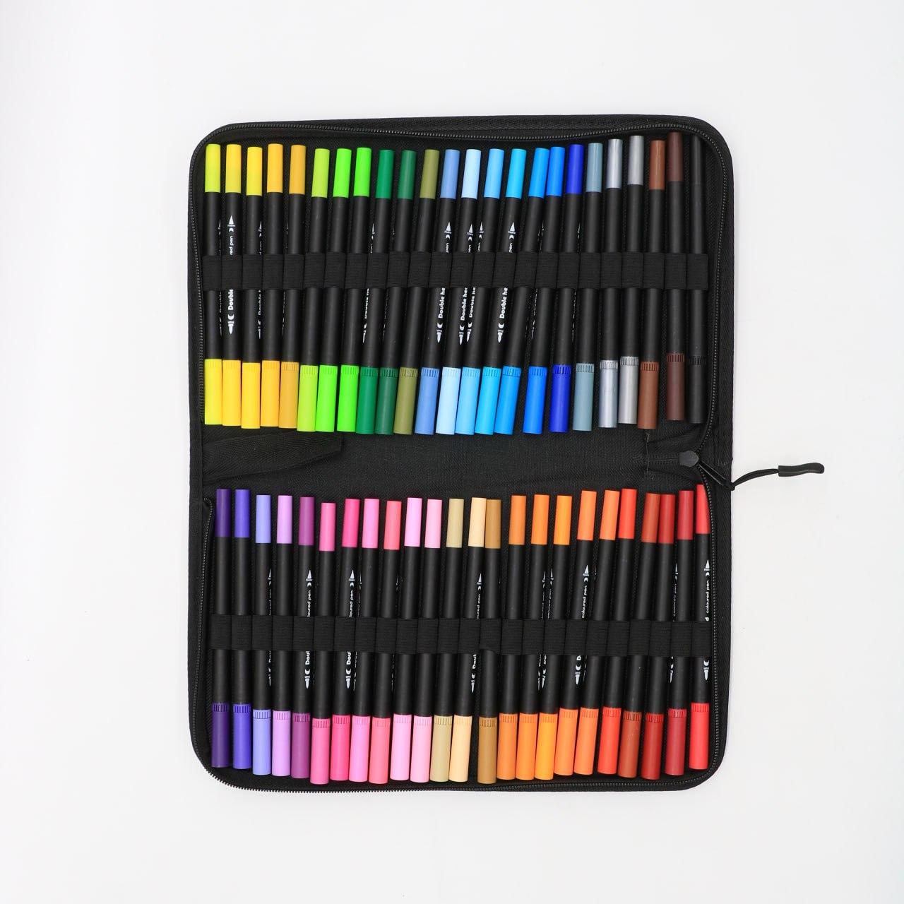 Акварельні маркери двосторонні 48шт з сумкою, Color pencil / Набір для малювання / Маркери для малювання