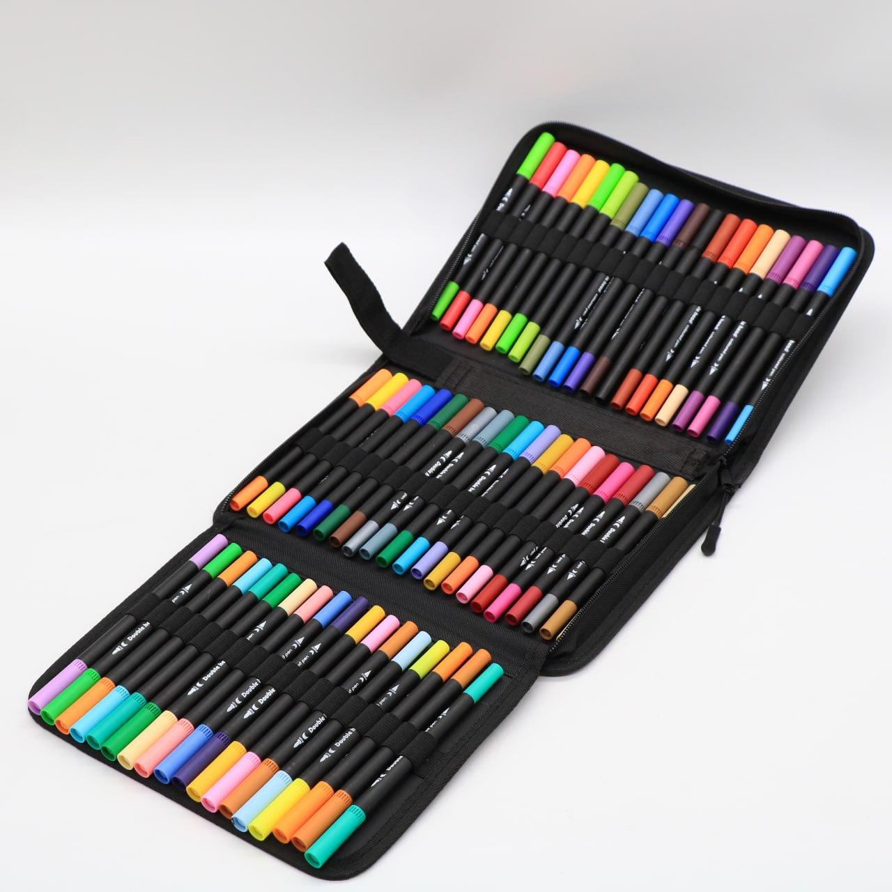 Акварельні маркери двосторонні 60шт з сумкою, Color pencil / Набір для малювання / Маркери для малювання