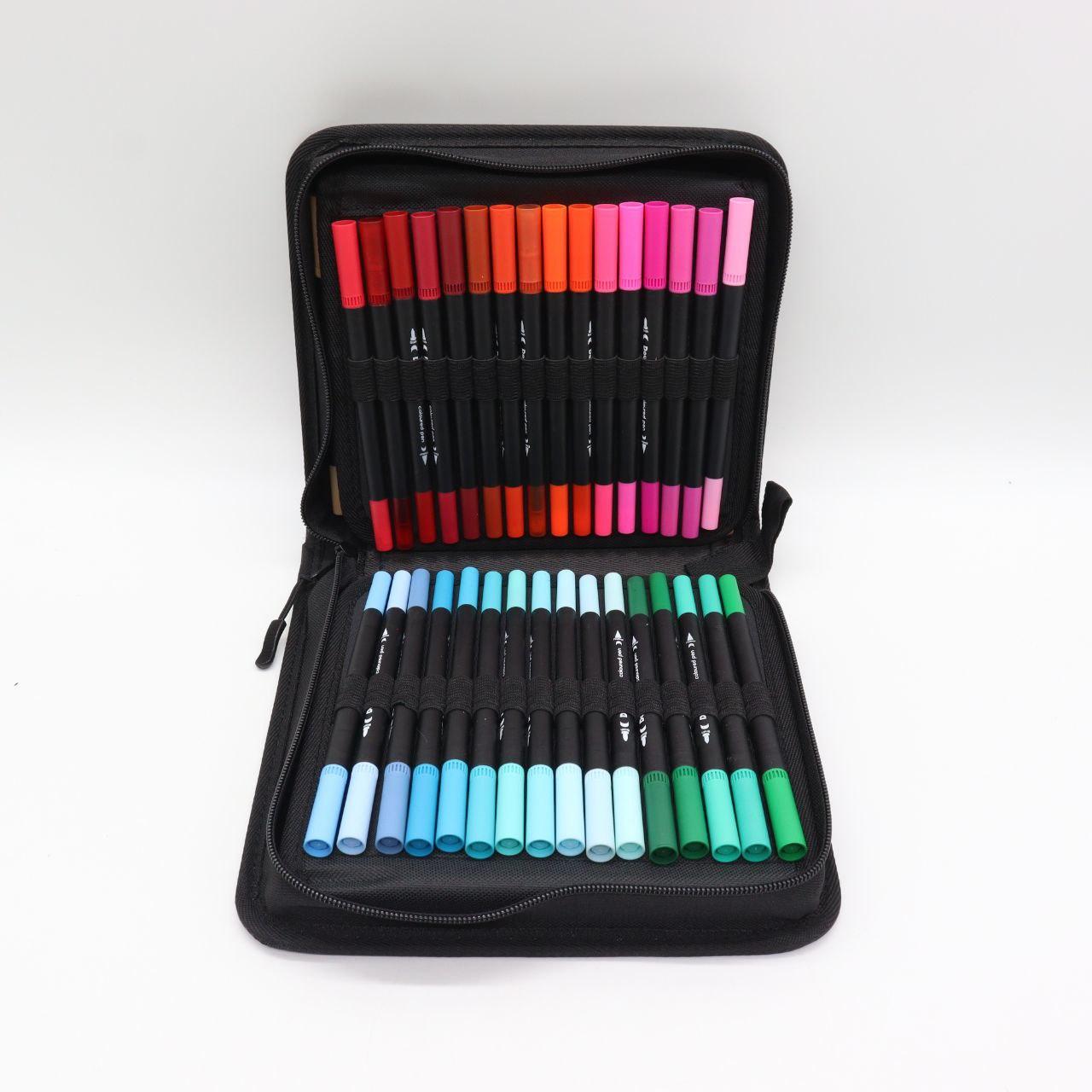 Акварельні маркери двосторонні 100шт у пеналі, Color pencil / Набір для малювання / Скетч маркери для малювання