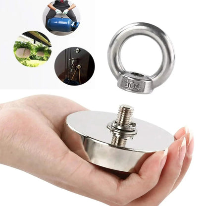 Неодимовий магніт 90мм - 350кг у корпусі із зовнішнім кільцем / Пошуковий магніт / Магніт для пошуків металу