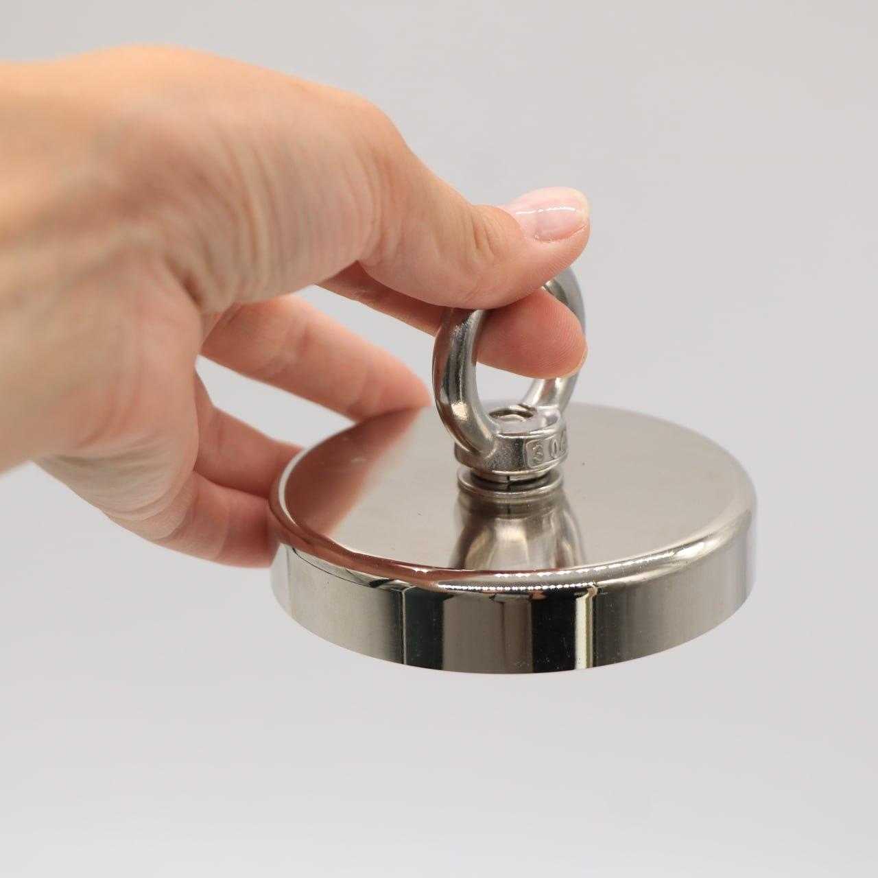 Неодимовий магніт 90мм - 350кг у корпусі із зовнішнім кільцем / Пошуковий магніт / Магніт для пошуків металу