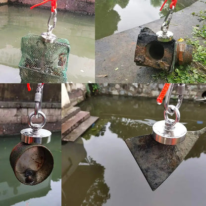 Неодимовий магніт 90мм - 350кг у корпусі із зовнішнім кільцем / Пошуковий магніт / Магніт для пошуків металу