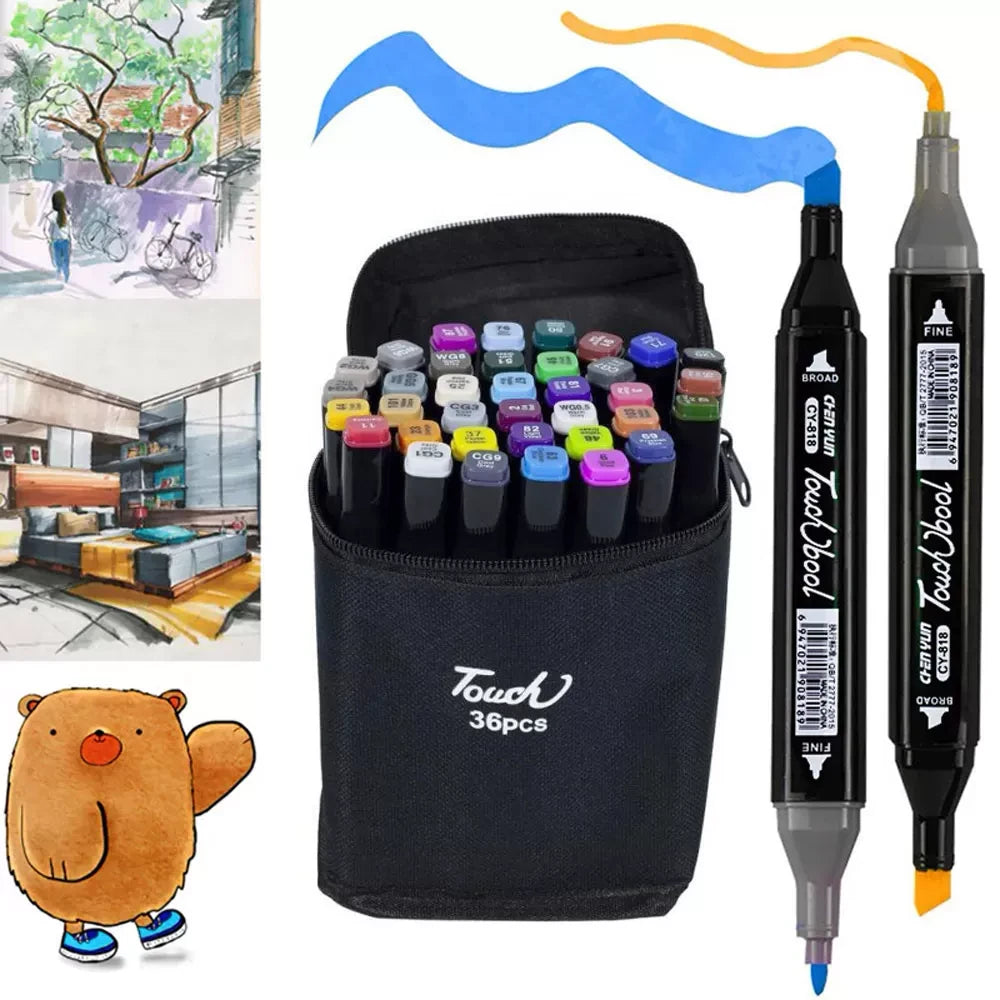 Скетч маркери для малювання 24 шт, 36 шт, 48 шт, 60 шт, 80 шт, 120 шт, 262 шт / Набір маркерів для малювання