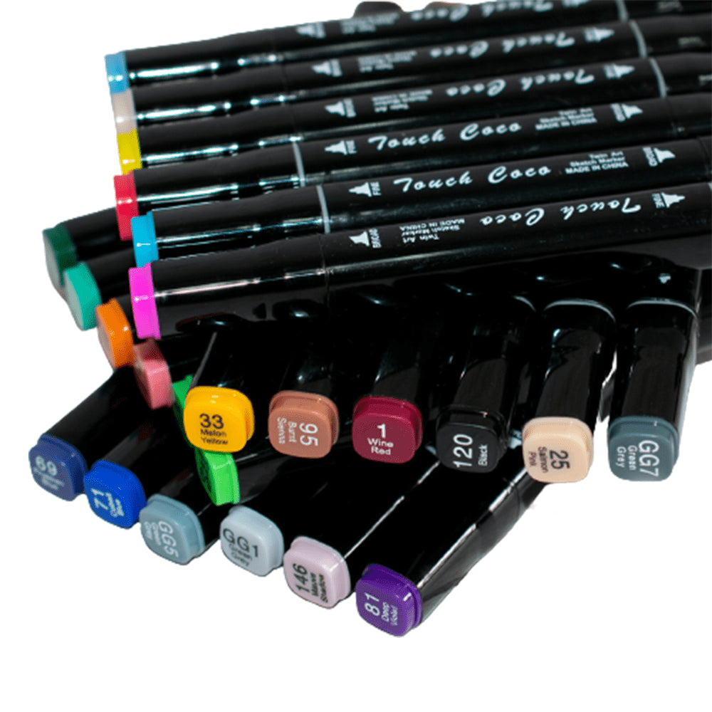 Скетч маркери для малювання 120 шт. / Двосторонні фломастери / Набір маркерів для малювання