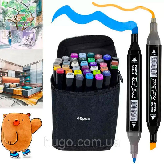 Скетч маркерів для малювання 36 шт / Набір маркерів для малювання