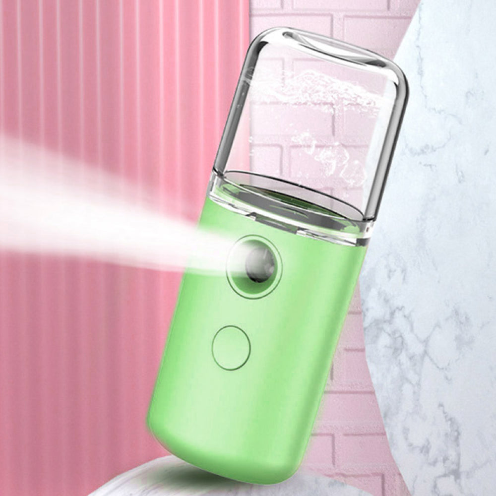 Зволожувач для шкіри обличчя 30 мл ультразвуковий Nano Mist, Зелений / Портативний нано спрей