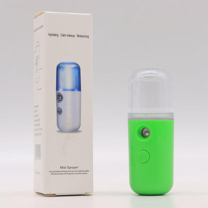 Зволожувач для шкіри обличчя 30 мл ультразвуковий Nano Mist, Зелений / Портативний нано спрей