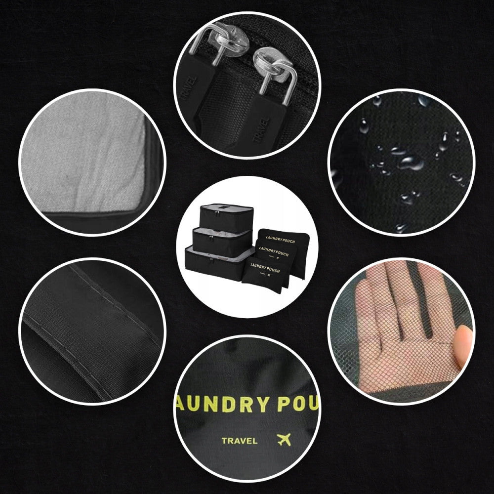 Набір дорожніх органайзерів 6 шт Secret Pouch, Чорний / Органайзери для подорожей