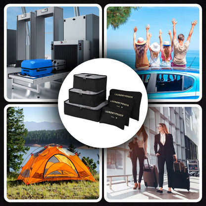 Набір дорожніх органайзерів 6 шт Secret Pouch, Чорний / Органайзери для подорожей