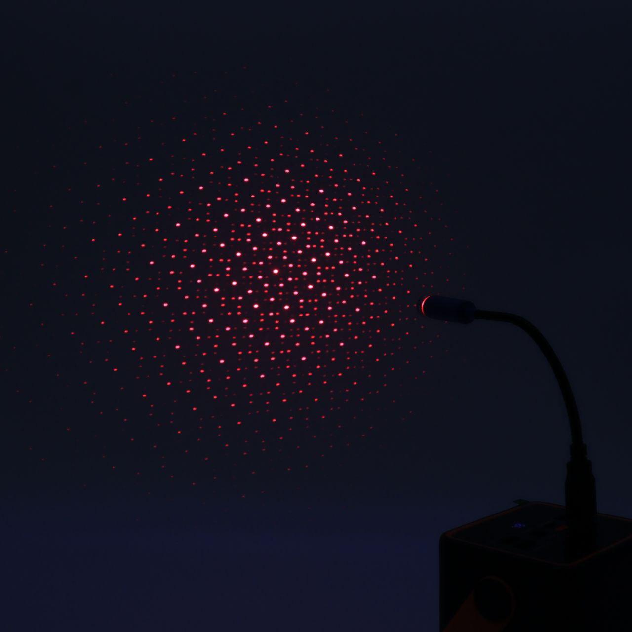 Лазерний проектор в машину від USB, STAR DL190 / Міні підсвічування для салону авто / Червоне зіркове небо