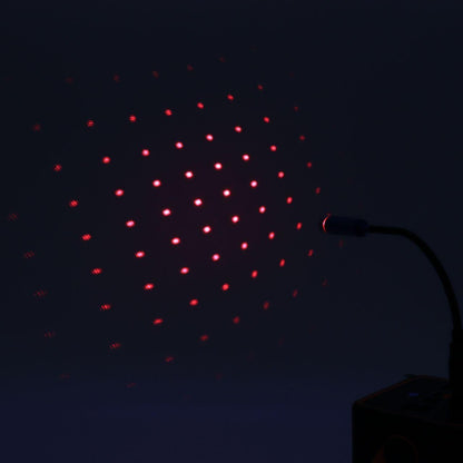 Лазерний проектор в машину від USB, STAR DL190 / Міні підсвічування для салону авто / Червоне зіркове небо