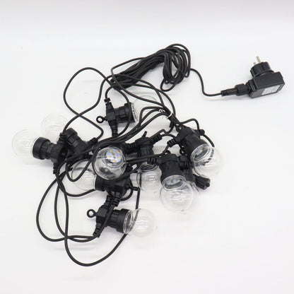 Гірлянда Лампочки 10шт від мережі 10м для вулиці, Xmas + з'єднувач, Теплий білий / Водонепроникна гірлянда