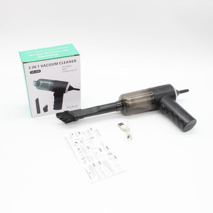 Автомобільний пилосос 120W + 3 насадки, від USB, AS-228 / Акумуляторний пилосос для машини / Бездротовий пилосос