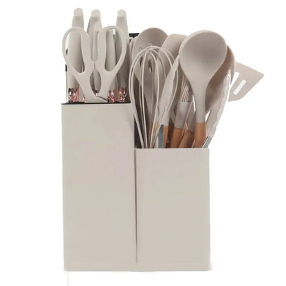 Набір кухонного приладдя, 19 предметів Kitchen Set, Білий / Силіконовий набір для кухні