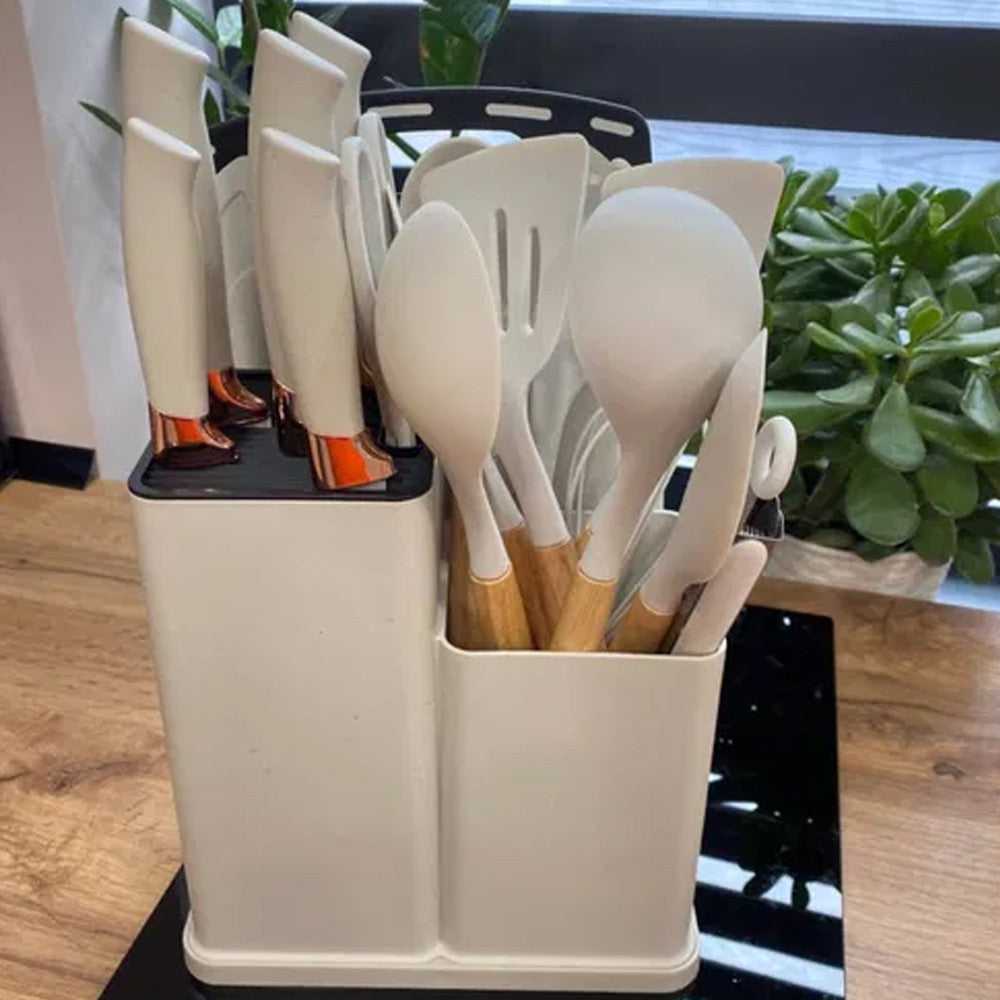 Набір кухонного приладдя, 19 предметів Kitchen Set, Білий / Силіконовий набір для кухні