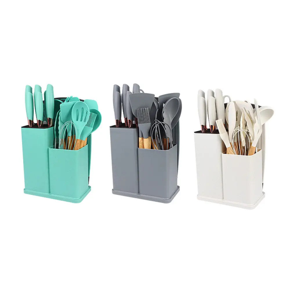 Набір кухонного приладдя, 19 предметів Kitchen Set, Білий / Силіконовий набір для кухні