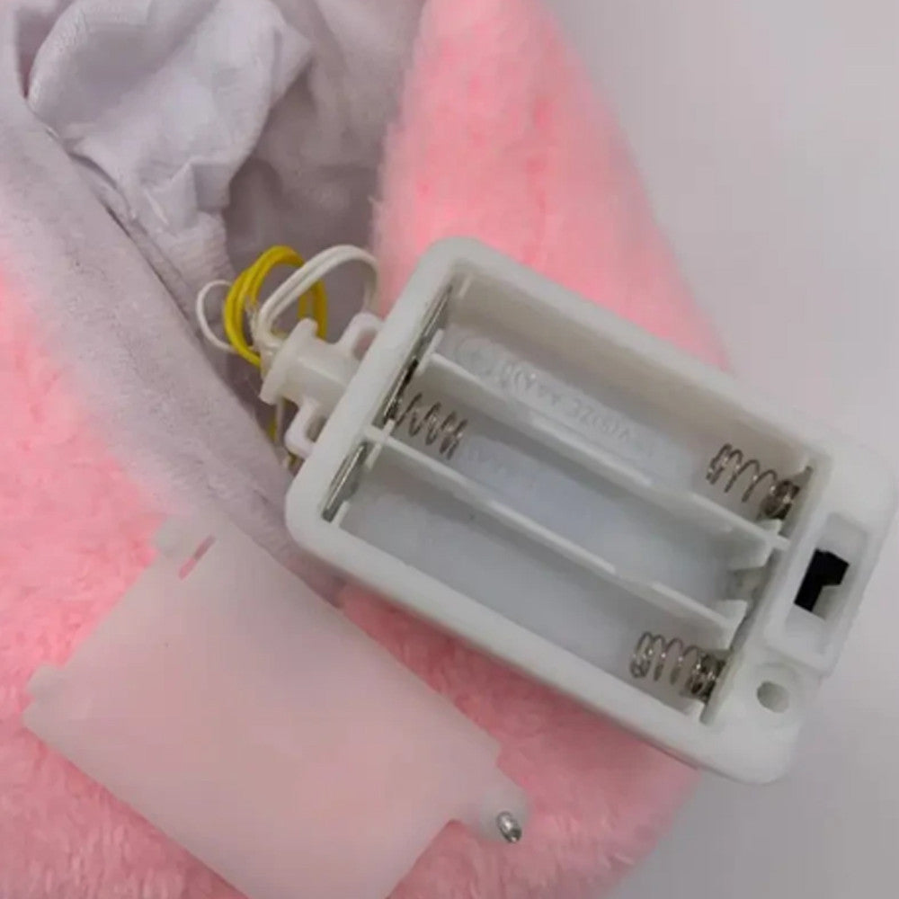 М'яка іграшка нічник з функцією дихання від батарейок, «Видра» 33,5см, Рожевий / Дитячий нічник /Нічник іграшка