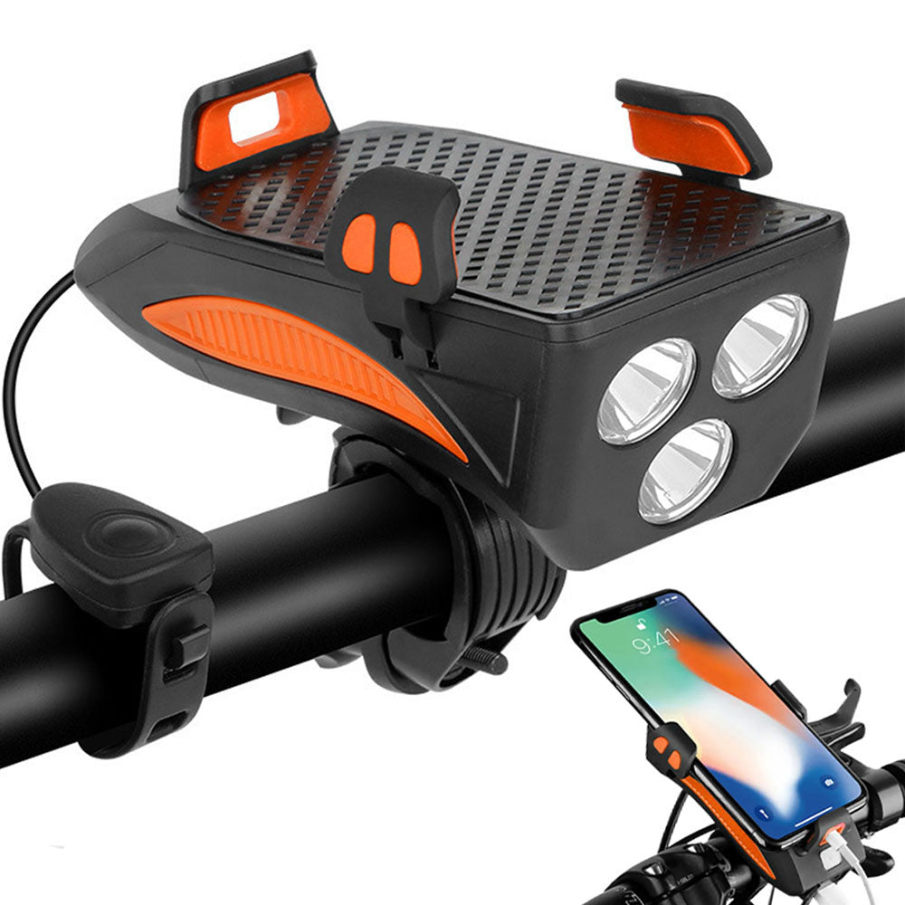 Велофанар з пультом та кріпленням для смартфона FY-319B-3LM / Велосвічення