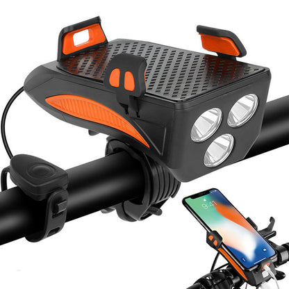 Велофанар з пультом та кріпленням для смартфона FY-319B-3LM / Велосвічення