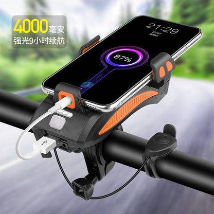 Велофанар з пультом та кріпленням для смартфона FY-319B-3LM / Велосвічення