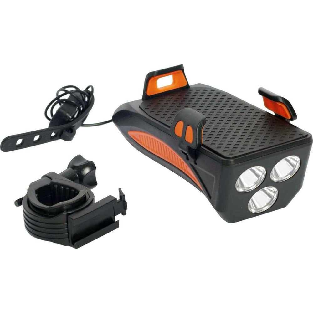 Велофанар з пультом та кріпленням для смартфона FY-319B-3LM / Велосвічення