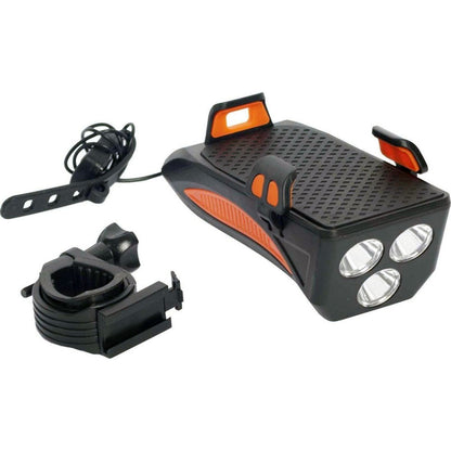 Велофанар з пультом та кріпленням для смартфона FY-319B-3LM / Велосвічення