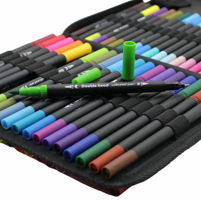 Акварельні маркери двосторонні 80шт з сумкою, Color pencil / Набір для малювання / Маркери для малювання