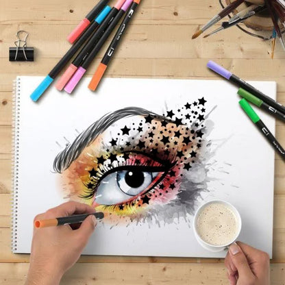 Акварельні маркери двосторонні 80шт з сумкою, Color pencil / Набір для малювання / Маркери для малювання