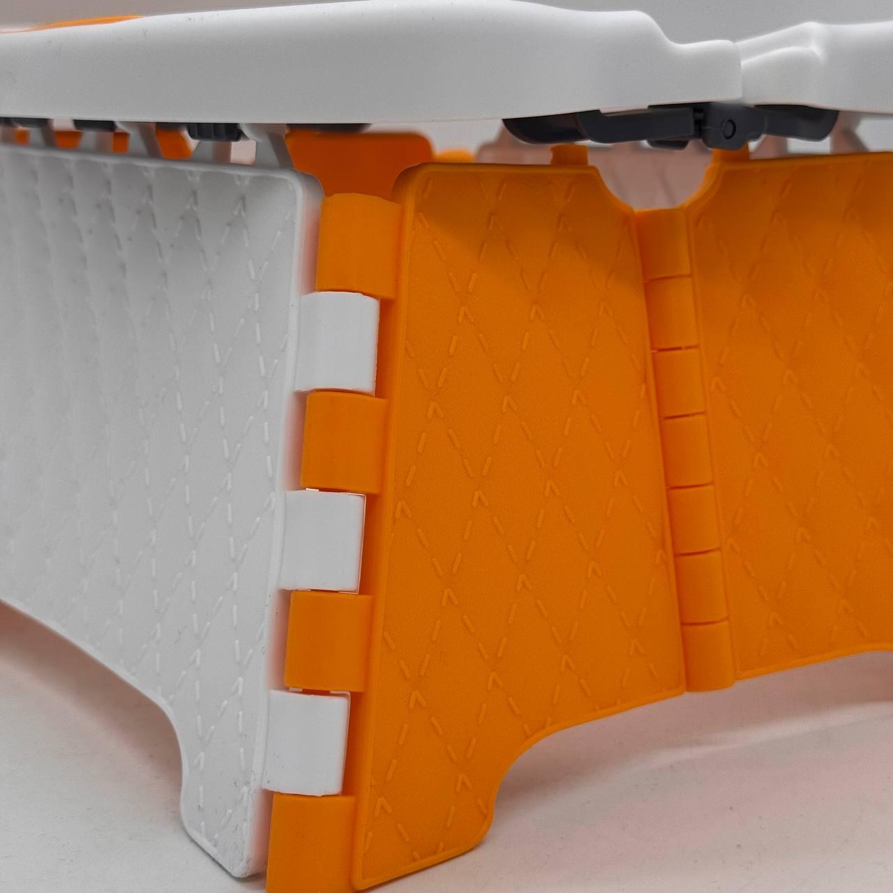 Дитячий переносний складаний туалет, Біло-жовтогарячий / Дитячий дорожній складаний горщик